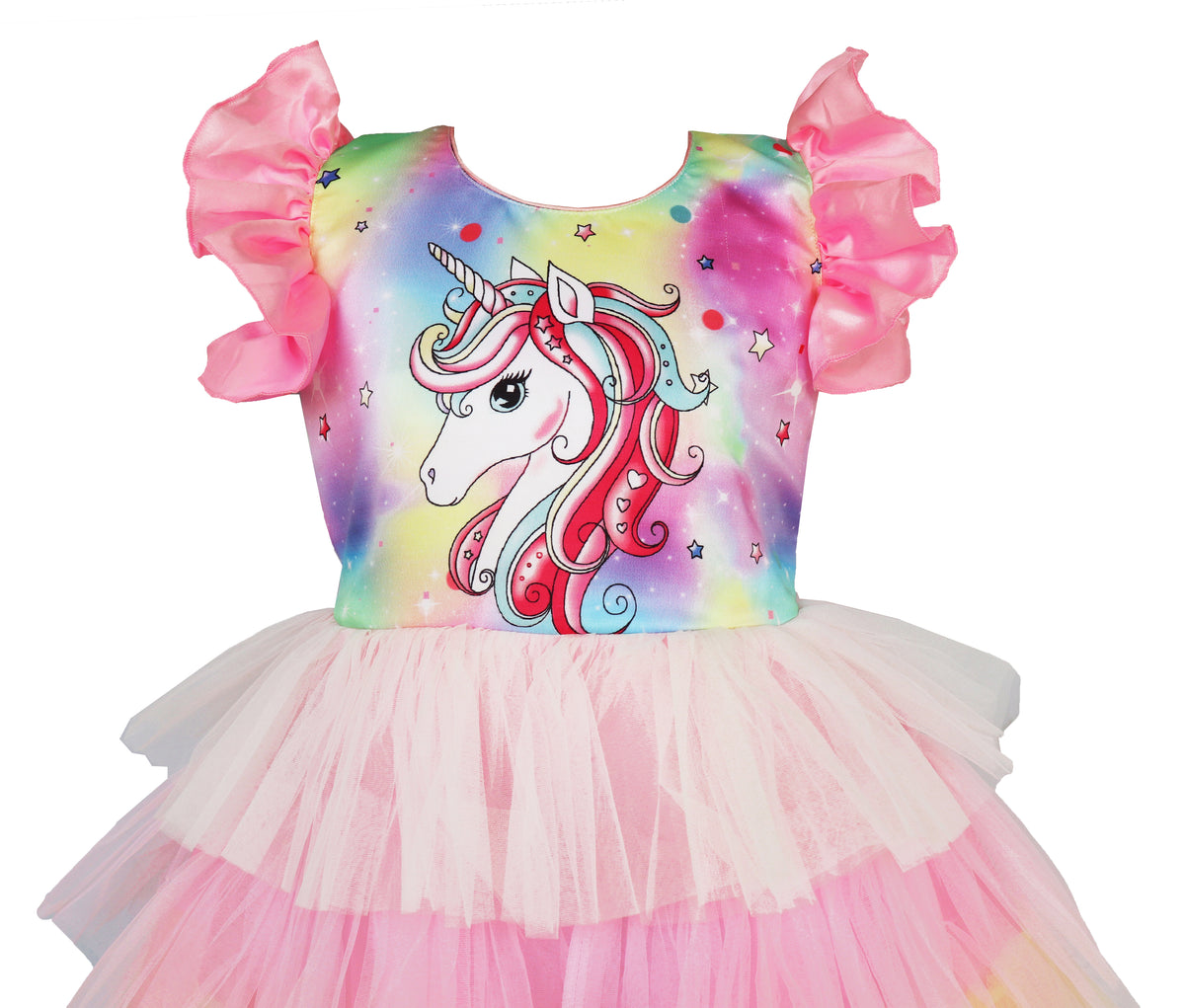 My Lil Princess Unicorn Layered Dress Side View