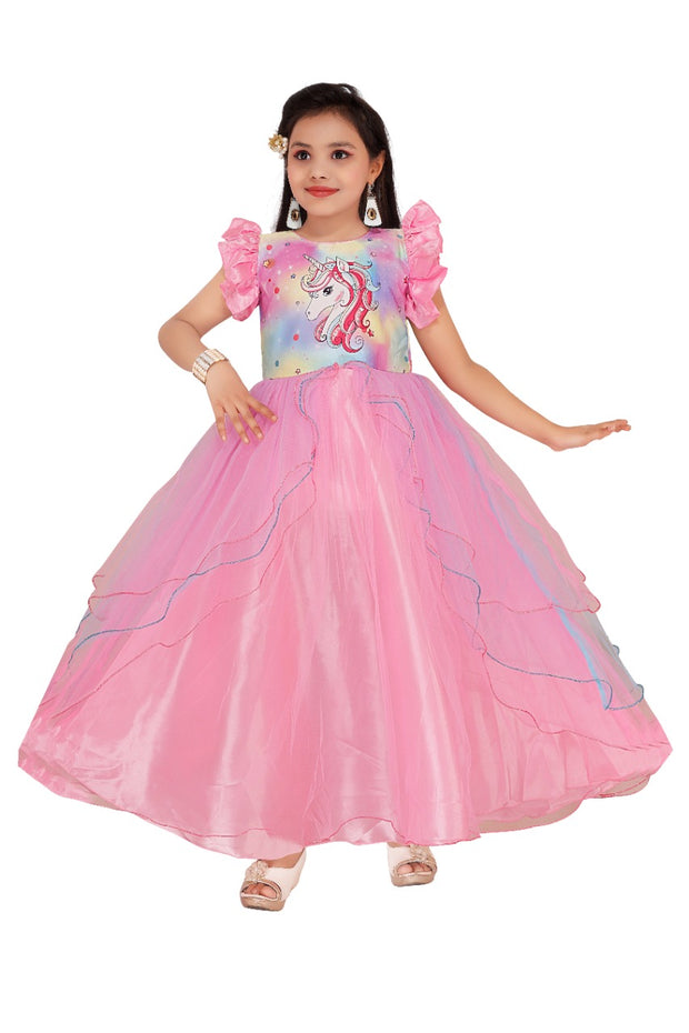 My Lil Princess Unicorn Pink Dress Front View