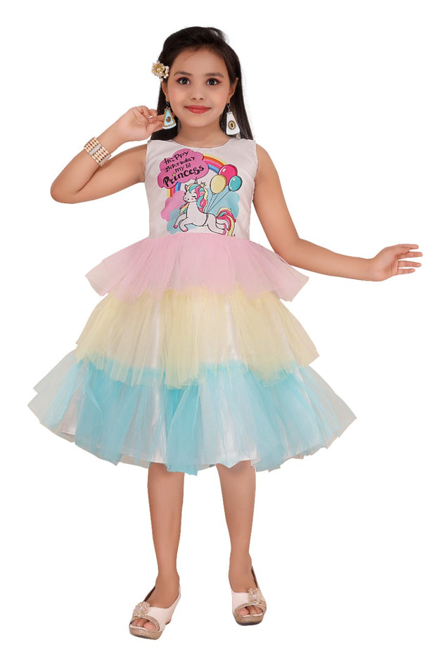 My Lil Princess Unicorn Birthday Dress Front View