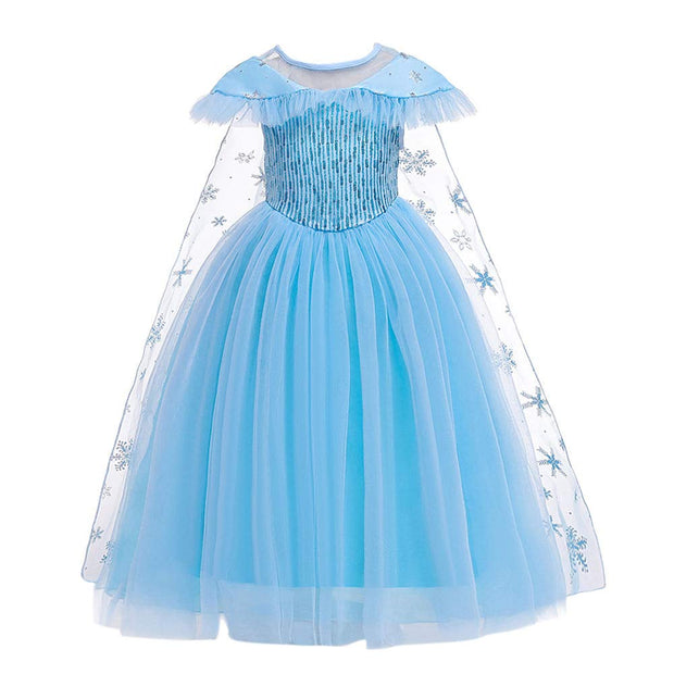 My Lil Princess Frozen Elsa Foil Dress Blue Front View