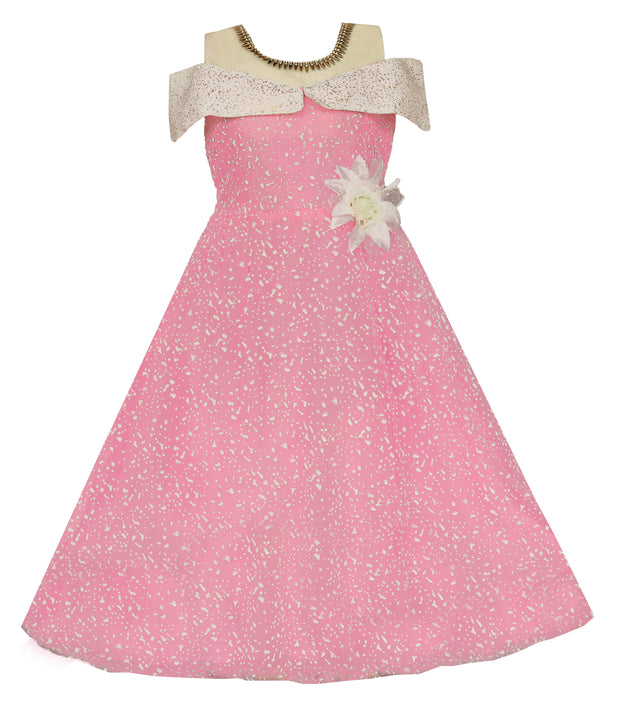 My Lil Princess Pink Polka Dress Front View