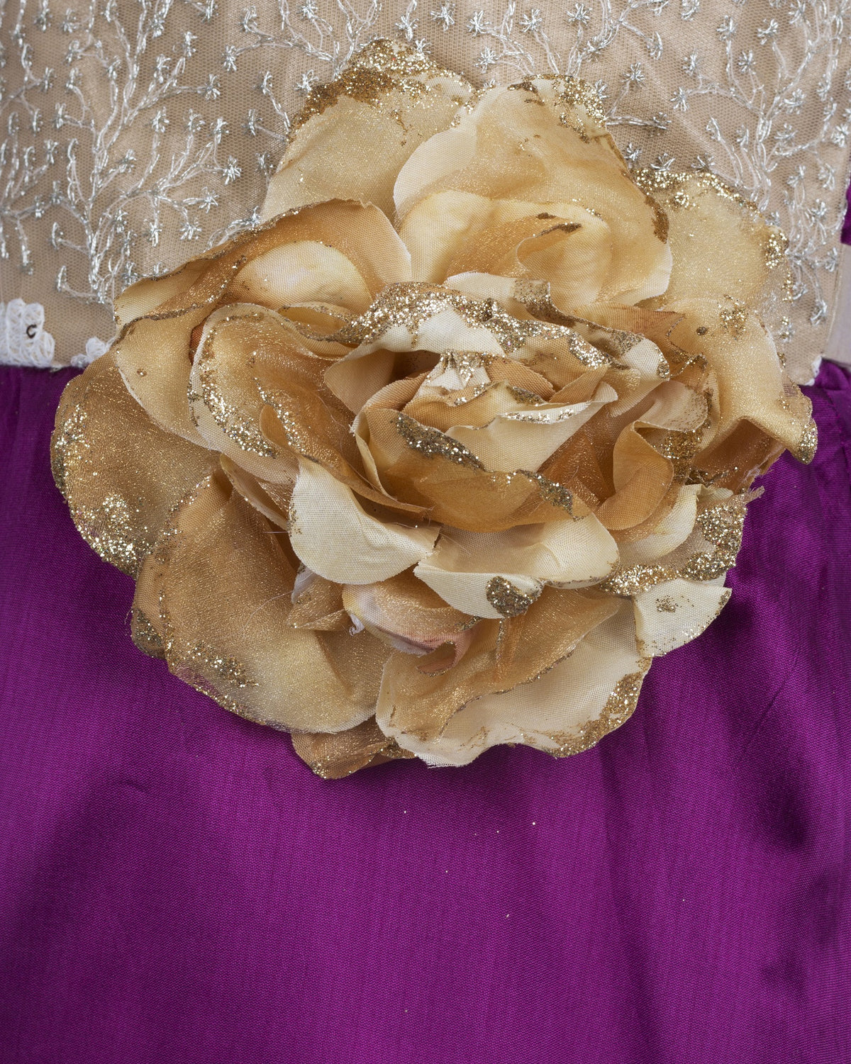 My Lil Princess Blossom Purple Gown Closeup View