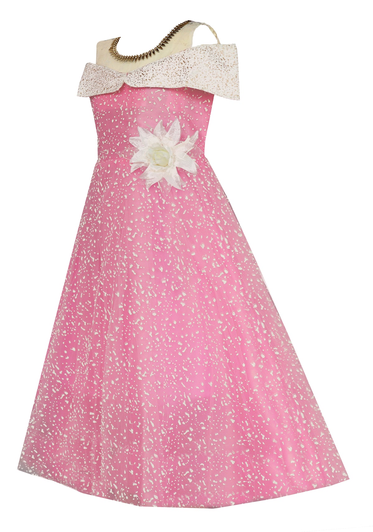 My Lil Princess Pink Polka Dress Side View