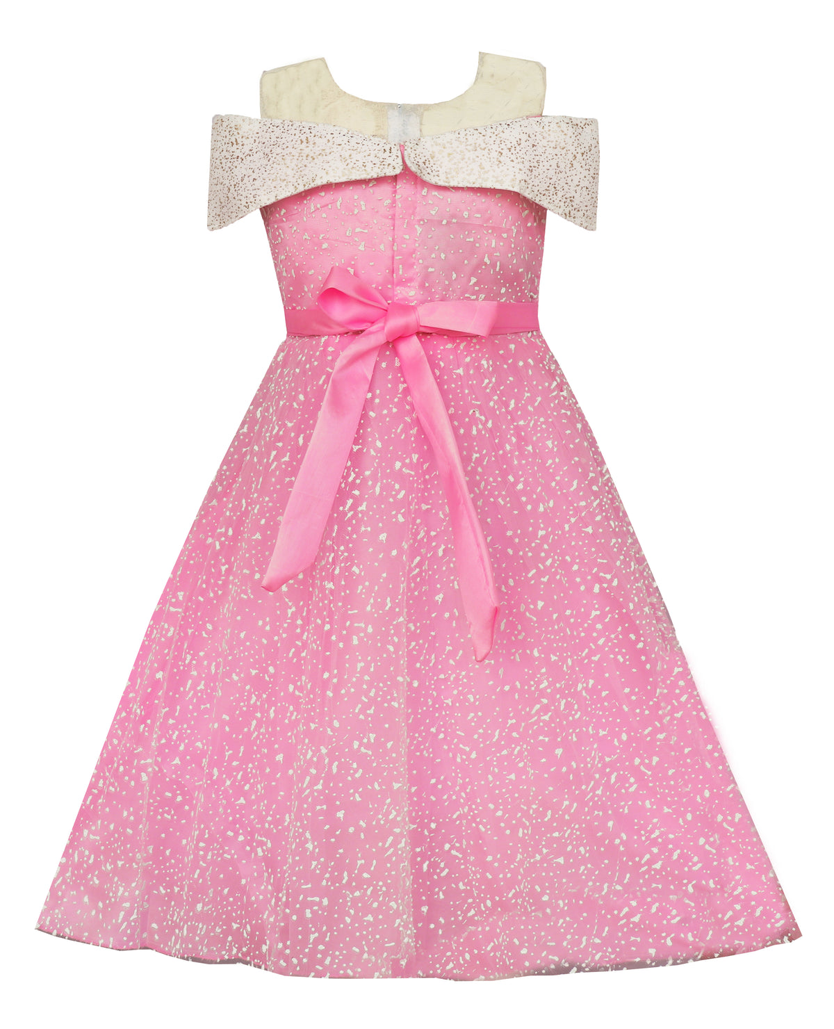 My Lil Princess Pink Polka Dress Back View