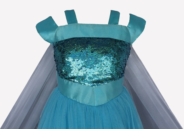 My Lil Princess Frozen Elsa Dress Closeup View